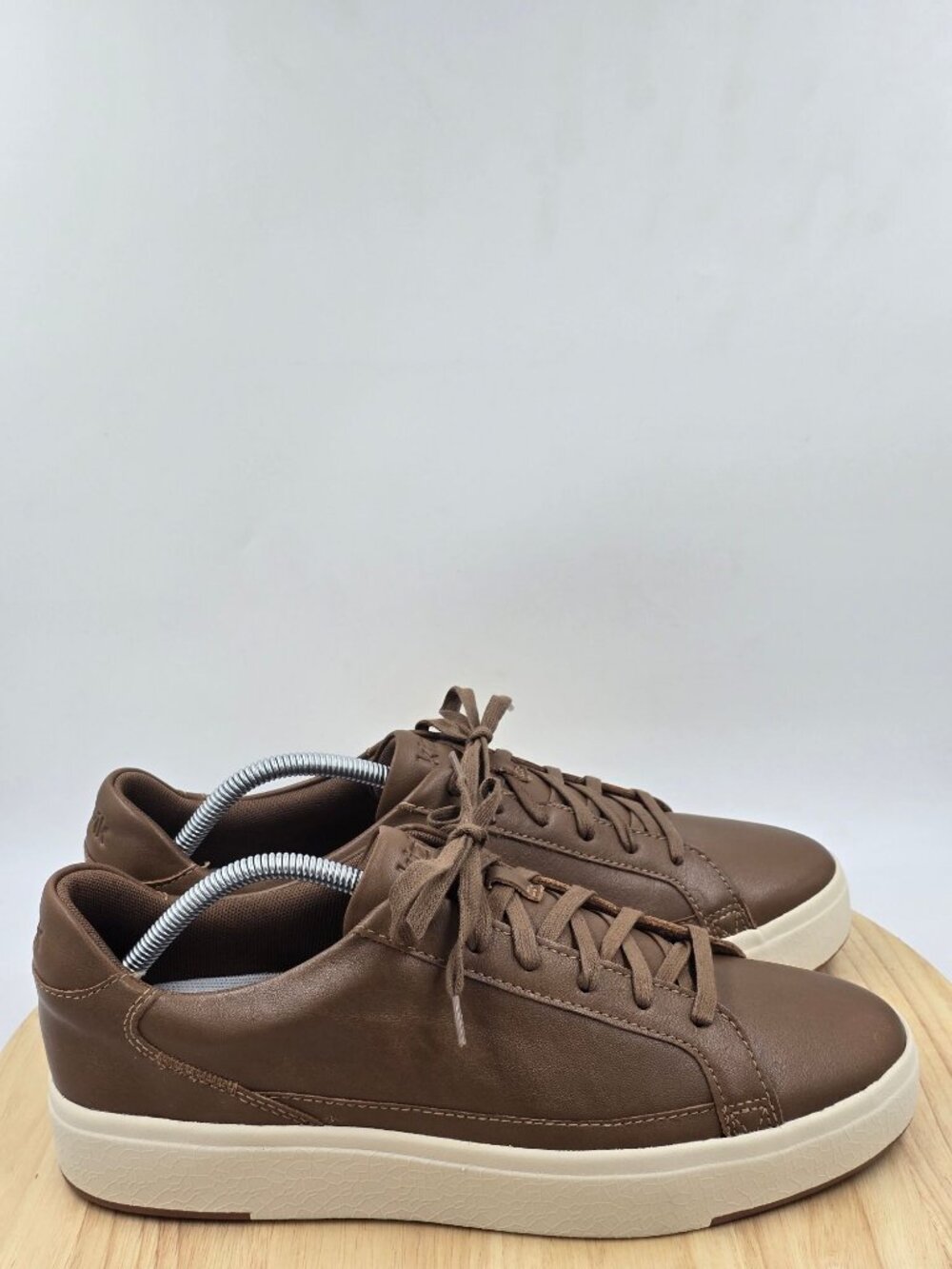 Kizik Vegas chestnut brown leather slip-on sneakers Mens sz 11